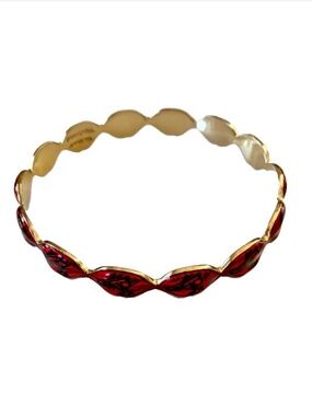 Vivienne Westwood Gold/Ruby Red Lips Bracelet M